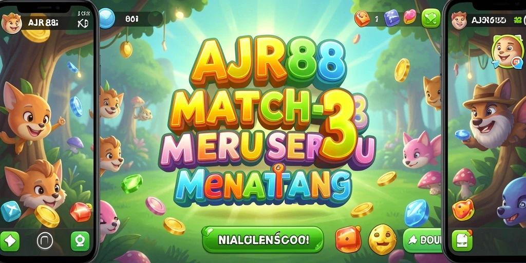 Tampilan gameplay seru dari AJR88 dengan banyak tantangan Match-3.