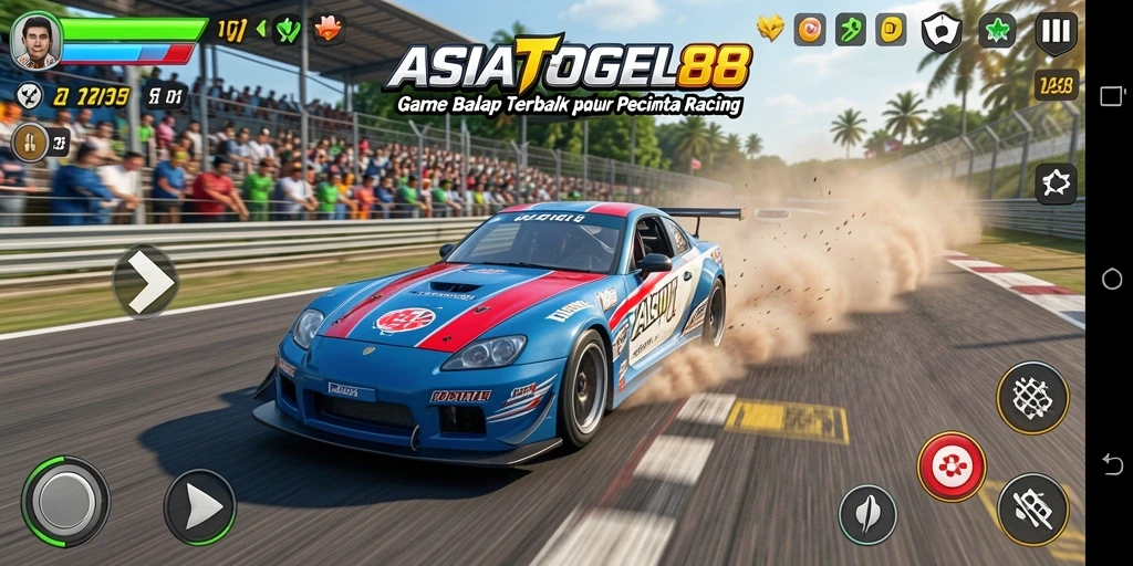 Screenshot gameplay ASIATOGEL88 yang menampilkan aksi balap yang seru.