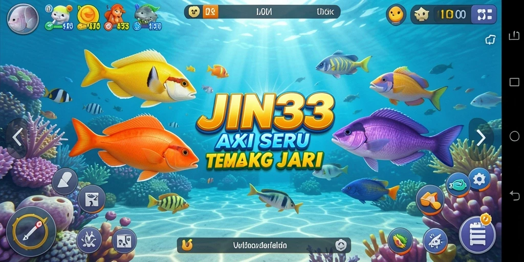 Gameplay seru dalam JIN33 dengan beragam ikan untuk ditangkap.