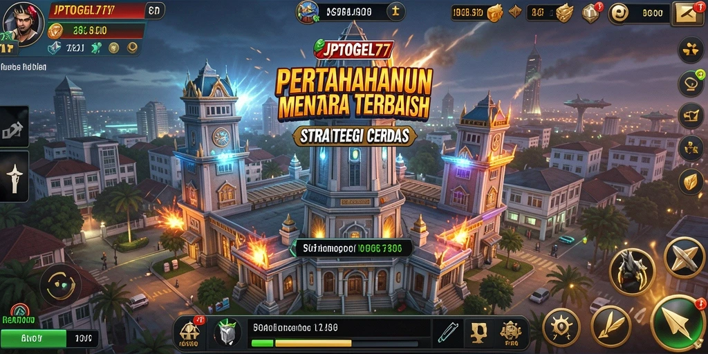 Tangkapan layar JPTOGEL77 menunjukkan aksi intens dalam permainan Tower Defense.
