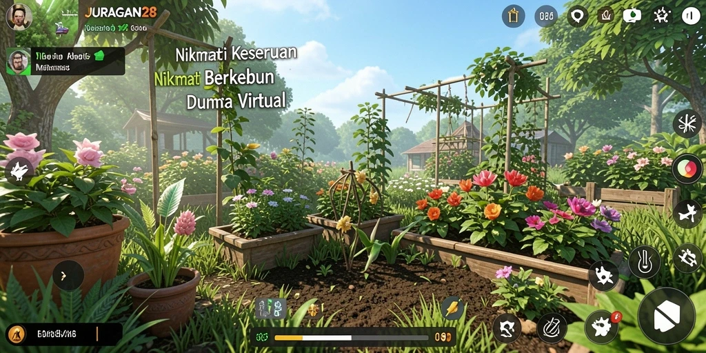 Tampilan menarik dari kebun virtual di JURAGAN28.