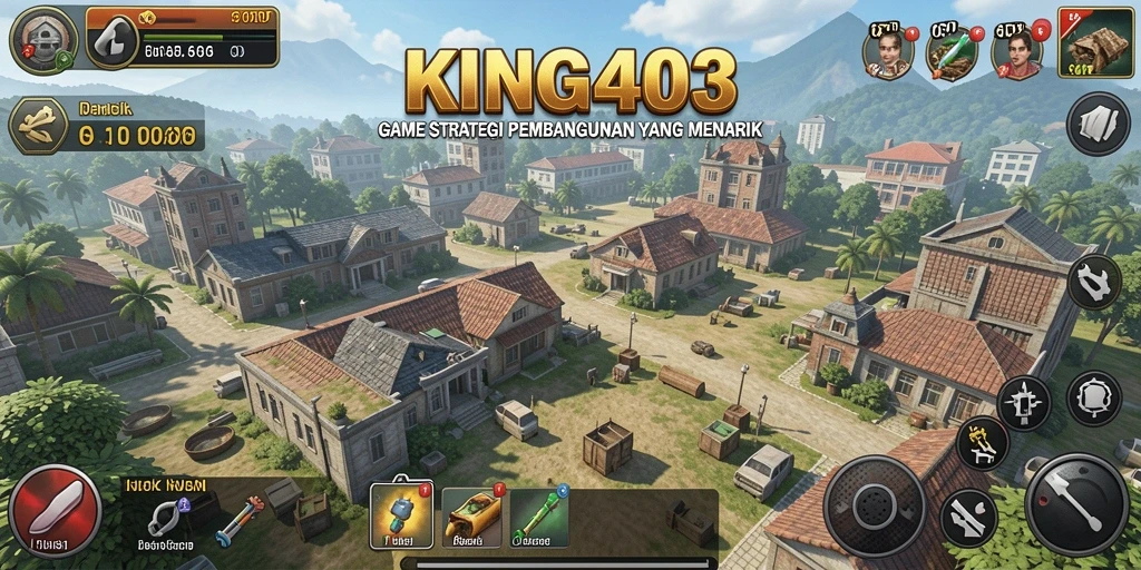 Screenshot gameplay KING403 menampilkan strategi pembangunan yang menantang.