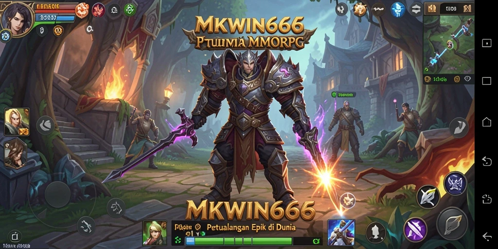 Screenshot gameplay MKWIN666 menampilkan pertempuran seru di dunia MMORPG.