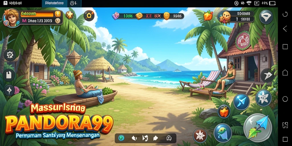 Tampilan gameplay PANDORA99 yang ceria dan penuh warna.