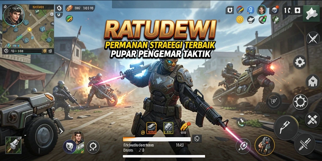Tangkapan layar gameplay RATUDEWI yang menunjukkan pertempuran strategis yang mendebarkan.