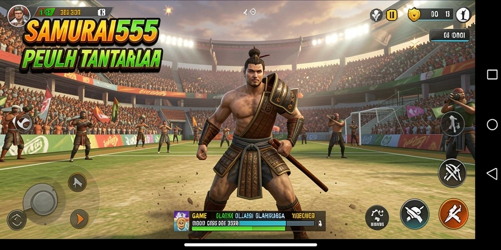 Gameplay intens dalam SAMURAI555 dengan aksi olahraga yang mendebarkan.