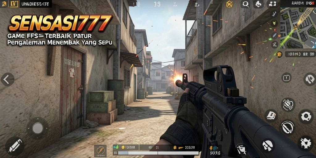 Gameplay SENSASI777 dengan aksi menembak yang mendebarkan.