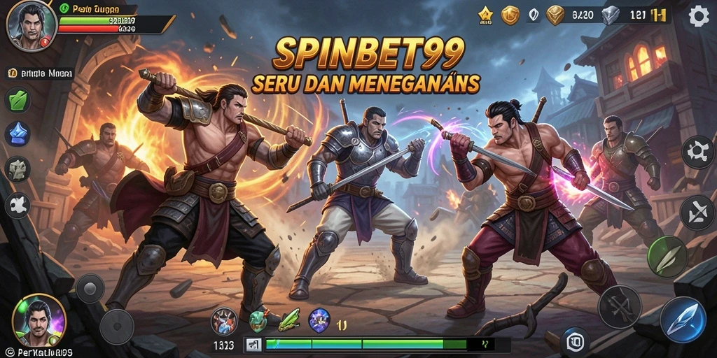 Screenshot dari gameplay SPINBET99 yang menunjukkan aksi pertarungan epik.