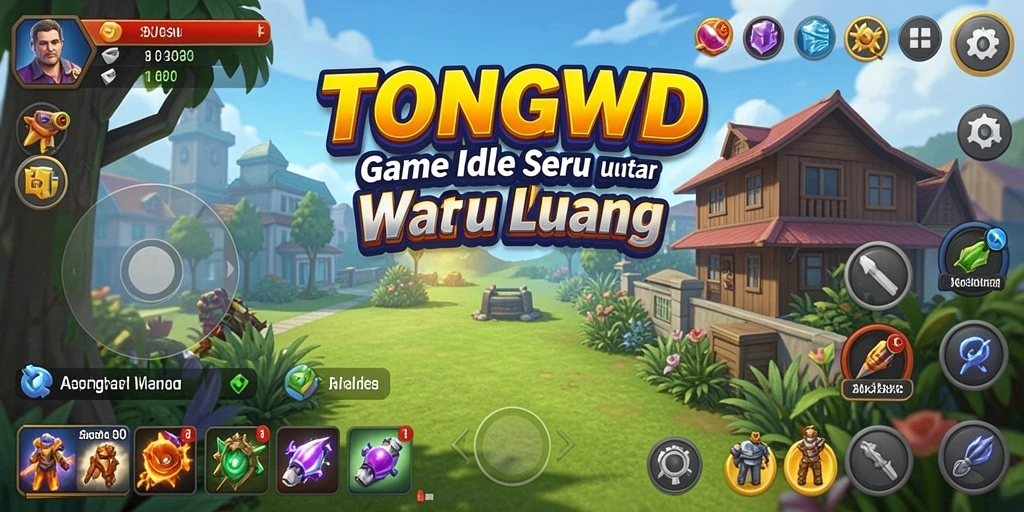Tampilan screenshot TONGWD menampilkan berbagai elemen gameplay Idle yang menarik.