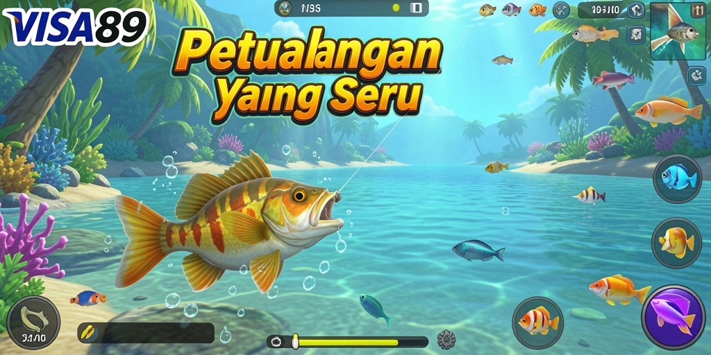 Gameplay seru dengan berbagai lokasi memancing yang indah.