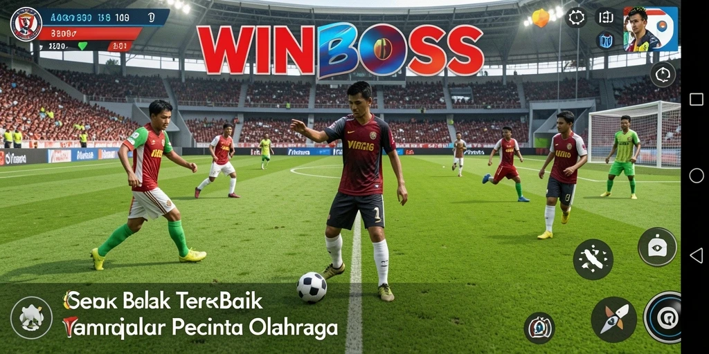 Tampilan gameplay WINBOSS yang menegangkan dalam pertandingan sepak bola.